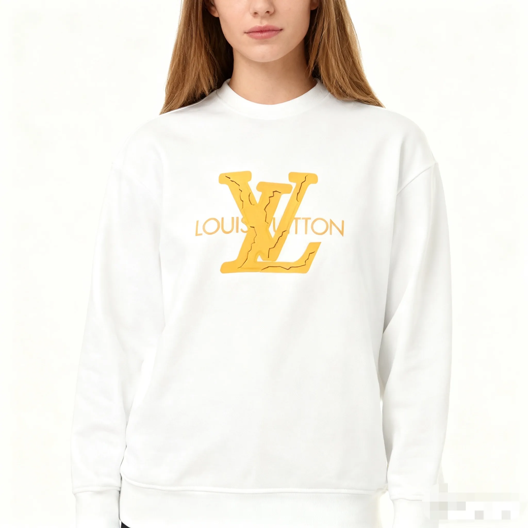 Louis Vuitton/Louis Vuitton 25Fw three-dimensional logo print crew neck sweatshirt